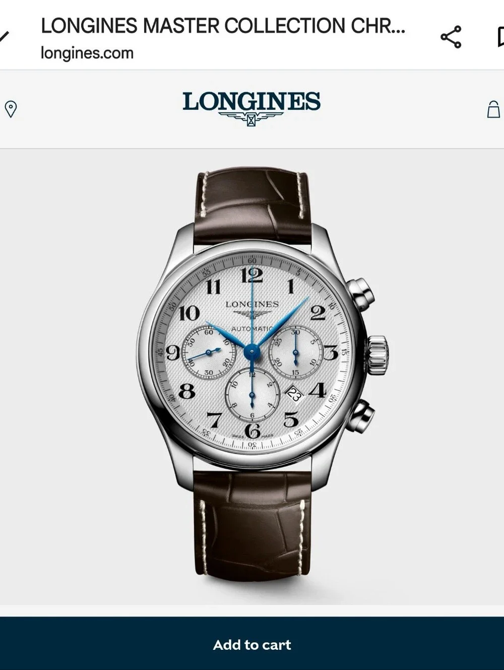 Longines Master Collection Chronograph Men's 42mml Automatic Watch L2.859.4